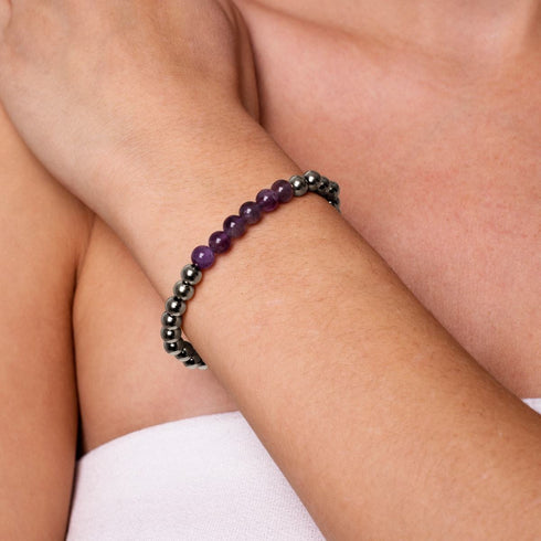Admiration | Argent | Améthyste | Bracelet d'expression de pierres précieuses